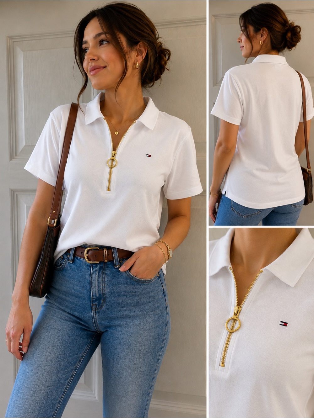NEW  Tommy Hilfiger Women’s White Polo Top – Size XL – NWT